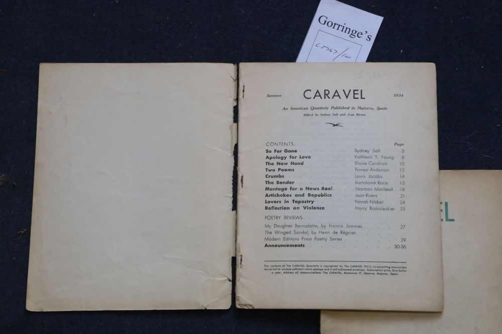 Salt, Sydney and Rivers, Jean-Caravel - An American Quarterly published in Majorca, Nos.1-5, (Summer 1934 - March 1936) contributes